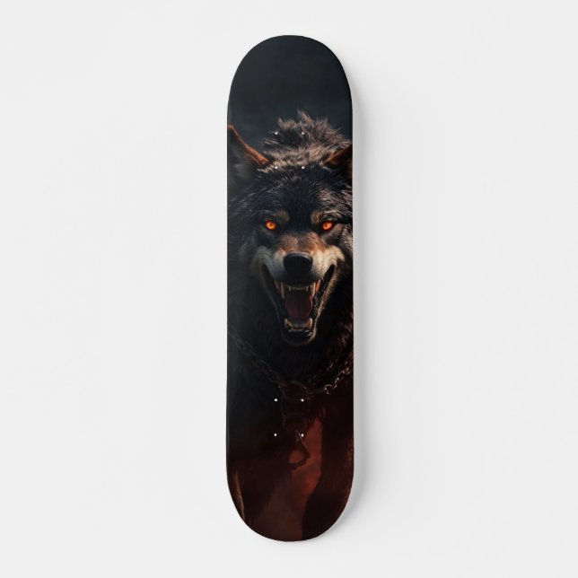 Patineta Demoníaco lobo salvaje Skateboard (Vorne)