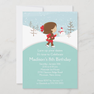 Patineuse fille Patinage sur glace Invitation de f