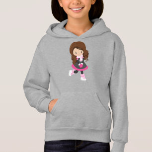 Patineuse sur glace, Mignonne fille, Cheveux Brown
