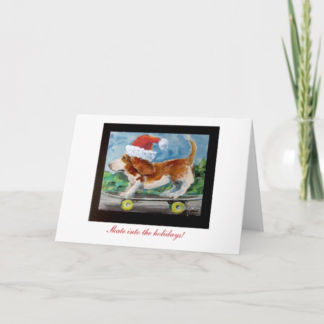 Patinez dans la carte de voeux de Noël. (Devant)