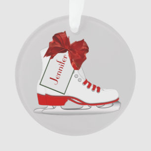 Patins de glace de Noël Ornement acrylique rond