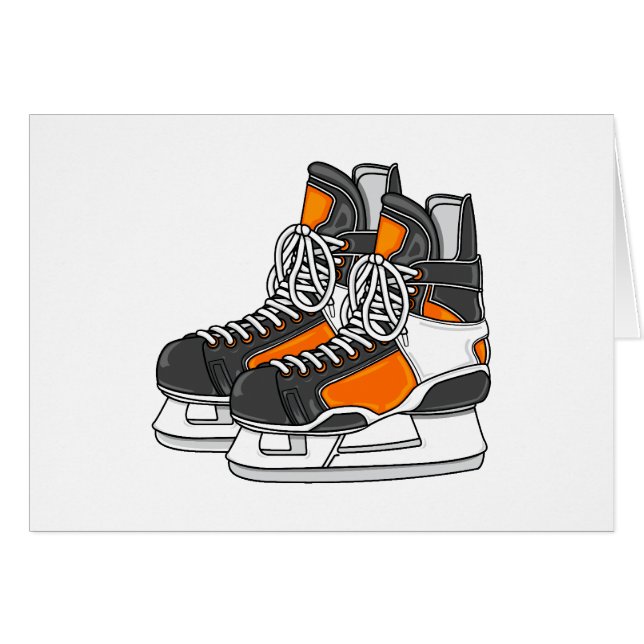 Patins oranges d'hockey (Devant horizontal)