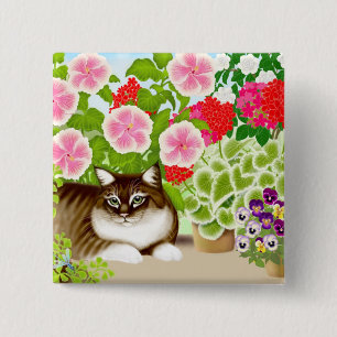 Patio-Dschungel-Tiger-Katzen-Button Button