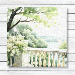 Patio Gazebo Lake View Wasserfarben Leinwand