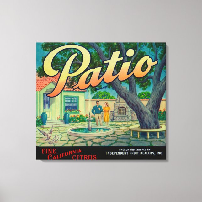 Patio Orange LabelColton, CA Leinwanddruck (Vorderseite)