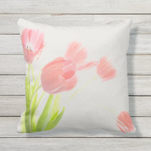 Patiokissenrosa-Tulpe-Blume im Freien Kissen Für Draußen