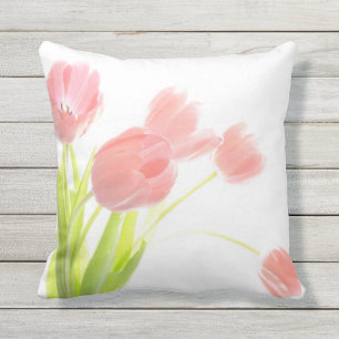 Patiokissenrosa-Tulpe-Blume im Freien Kissen Für Draußen