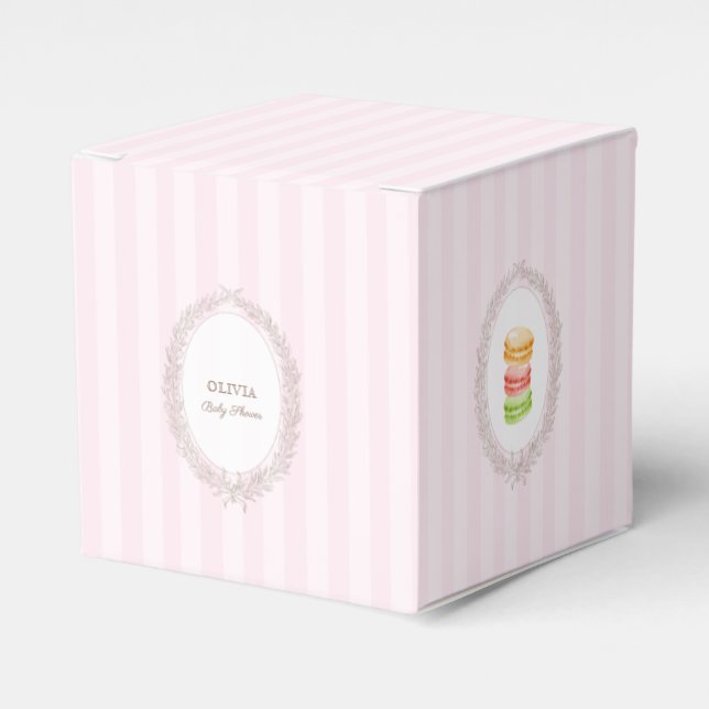 Patisserie Boulangerie Macarons Pink Geschenkschachtel (Vorderseite)