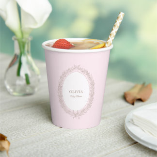 Patisserie Boulangerie Pink Stripe Pappbecher
