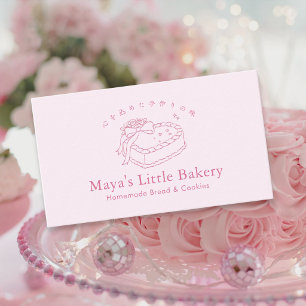 Pâtisserie Coquette Rose Cœur Carte de Visite