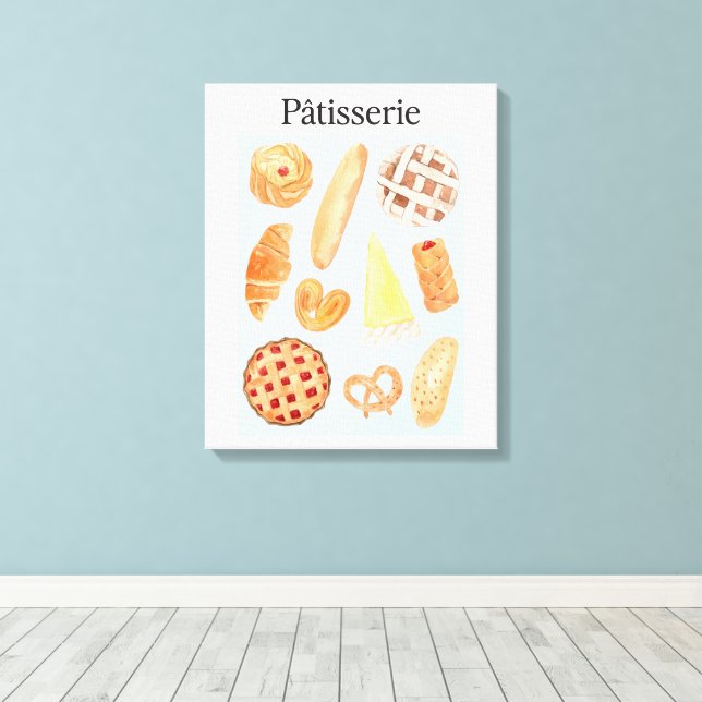 Patisserie Französisches Bäckerei Konditorei Brot  Leinwanddruck (Insitu (Holzboden))