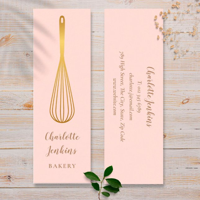 Patisserie Koch Blush Pink Gold Whisky Mini Visitenkarte (Von Creator hochgeladen)