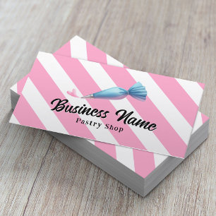 Patisserie Koch Ping Bag & Heft Pink Streifen Bäck Visitenkarte