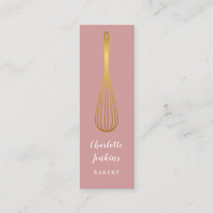 Patisserie-Konditor Staubrose Gold Schneebesen  Mini Visitenkarte