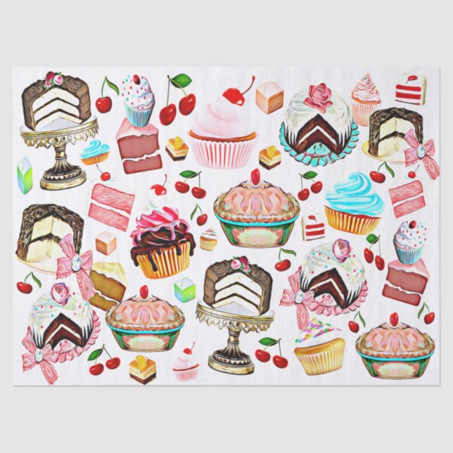 Patisserie Konditorei Cupcake Petit Four Seidenpapier (Vorderseite)