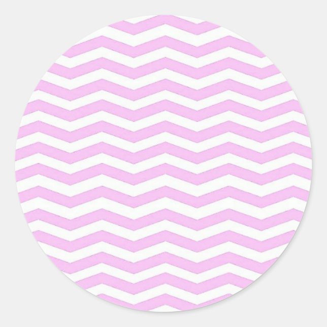 Pâtisserie Pink Chevron Stripes Round Sticker (Devant)
