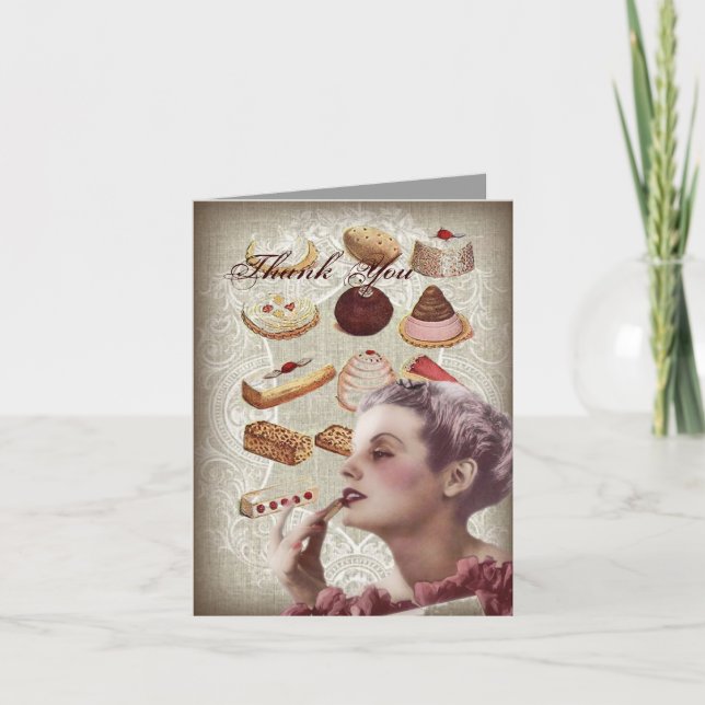 pâtisserie vintage nuptiale tea party merci (Devant)