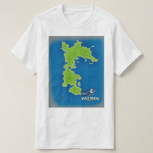 Patmos Griechenland-Inselkarte T-Shirt