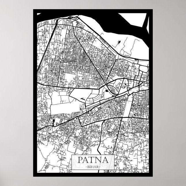 Patna Bihar Stadtplan Poster (Vorne)