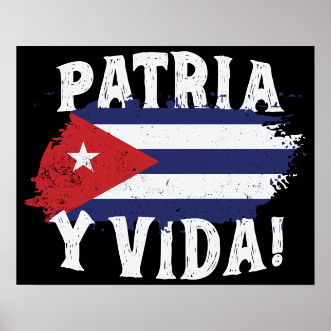 Patria Y Vida Free Cuba Libre Kuban Flag Poster (Vorne)