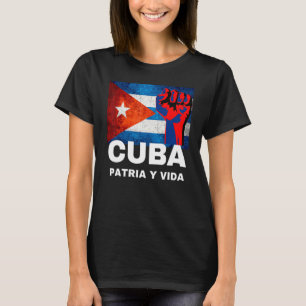 Patria Y Vida Kuba Flagge Kubanische Faust Freies T-Shirt