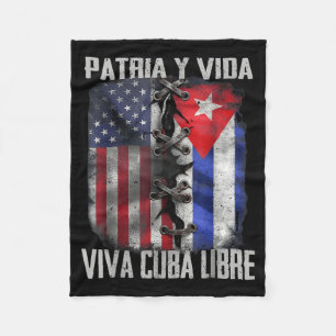 Patria Y Vida Viva Kuba Frei Patriotisch Retro USA Fleecedecke