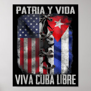Patria Y Vida Viva Kuba Frei Patriotisches Retro U Poster