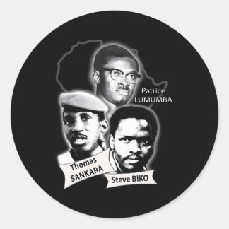 Patrice Lumumba Thomas Sankara Steve Biko Runder Aufkleber