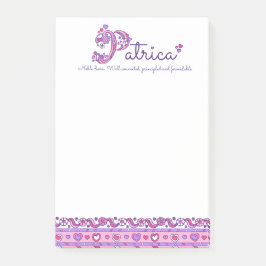 Patricia personalisiert P Name bedeutet Post Notiz