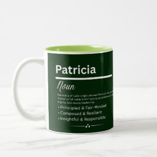 Patricia, personalisierter Mädchenname Definition Zweifarbige Tasse