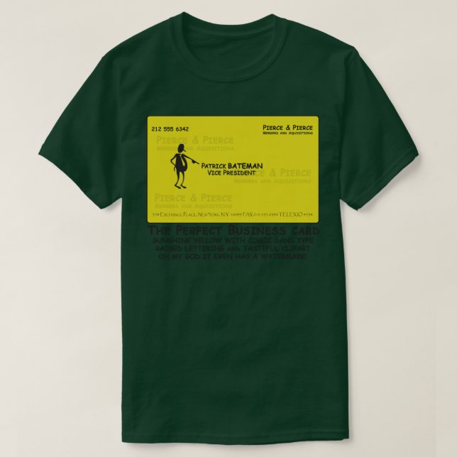 Patrick Batemen Comic Sans Business d T-Shirt (Design vorne)