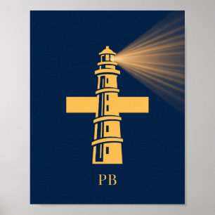Patrick Briggs Art Logo — Leuchtturm Kreuz Poster
