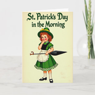 Patrick-Day-Mädchen-Morgenkarte Karte