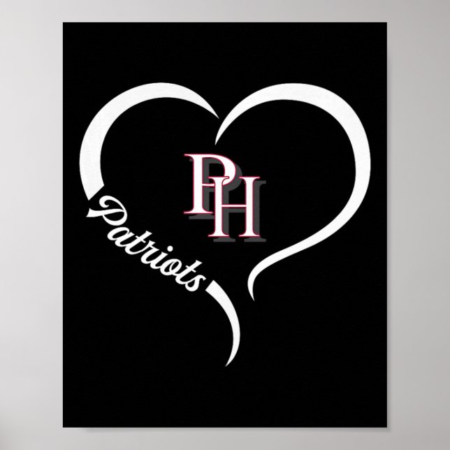 Patrick Henry Patriots Logo Halbherz Slogan Hs Poster (Vorne)