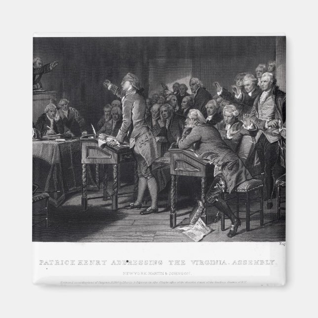 Patrick Henry vor der Virginia-Versammlung Magnet (Vorne)