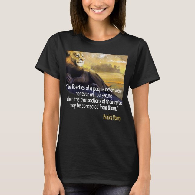 Patrick Henry Zitat T-Shirt (Vorderseite)