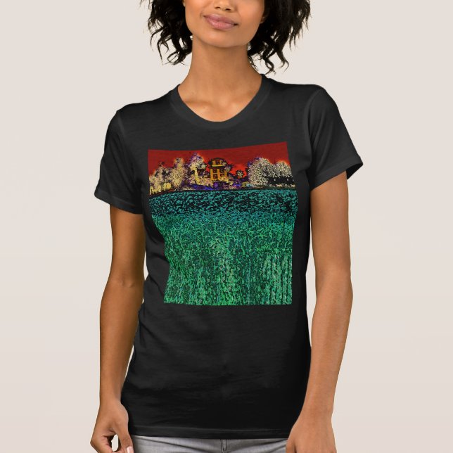 Patrick Ranch, Chico, CA (in rot und grün) T-Shirt (Vorderseite)