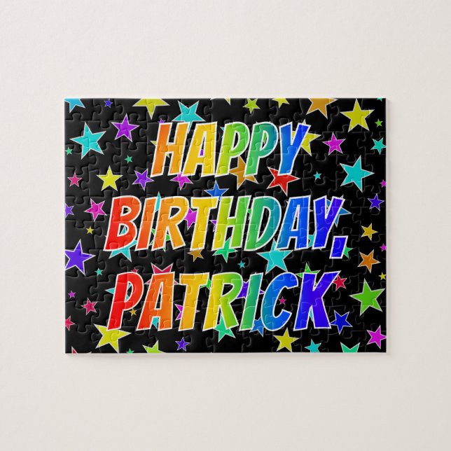 "PATRICK" Vorname, Spaß "GLÜCKLICHER GEBURTSTAG" (Horizontal)