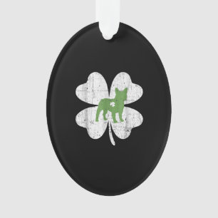 Patricks Day Boston Terrier Dog Lover Shamrock Ornament