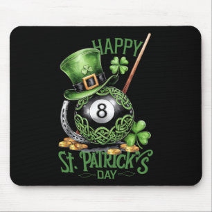 Patrick's Day Costume Billiards Hut aus vierblättr Mousepad