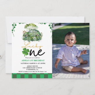 Patrick's Day First Birthday Party Glück Eins Part Einladung