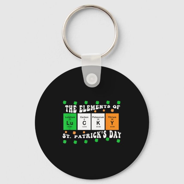 Patricks Day Funny Elements Of Lucky Periodic Tabl Schlüsselanhänger (Vorderseite)