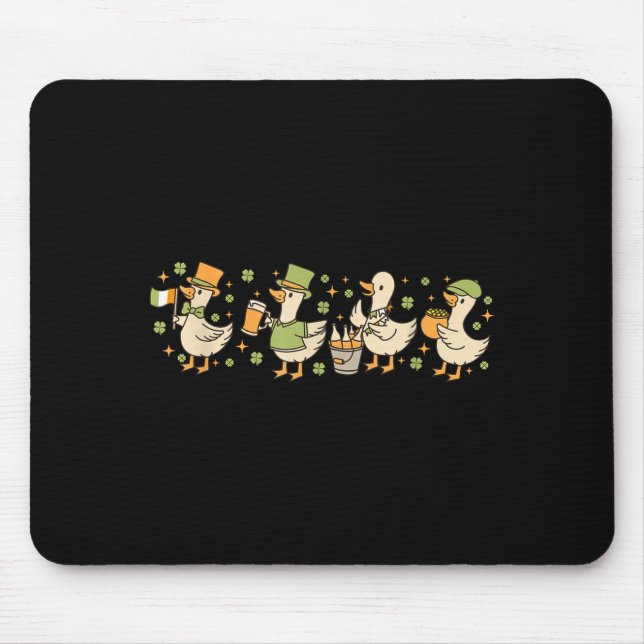 Patricks Day,funny Goose, Shamrock, Beer Gift Tee  Mousepad (Vorne)