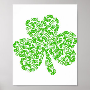 Patricks Day Gaming Boys Video Game Gamer Geschenk Poster