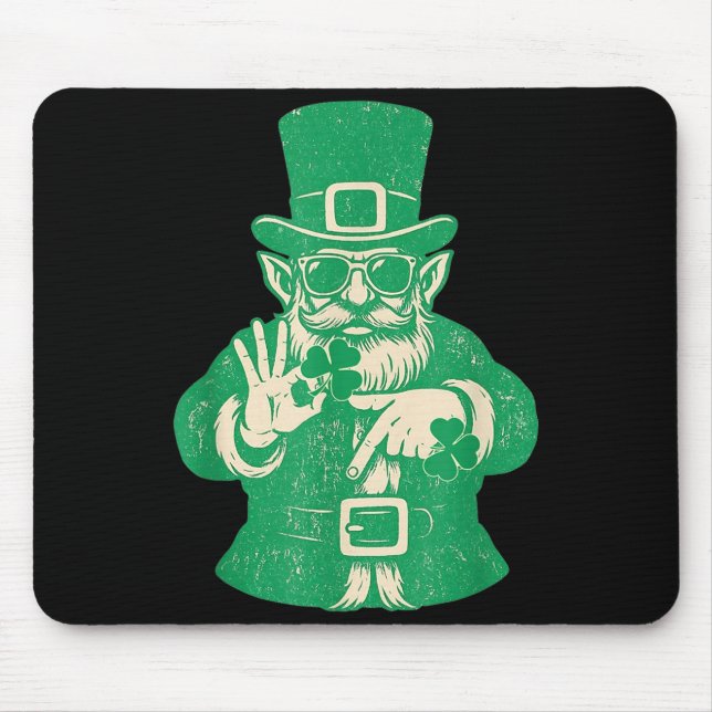 Patricks Day, Leprechauns Funny 6 Meme Gift Men, W Mousepad (Vorne)