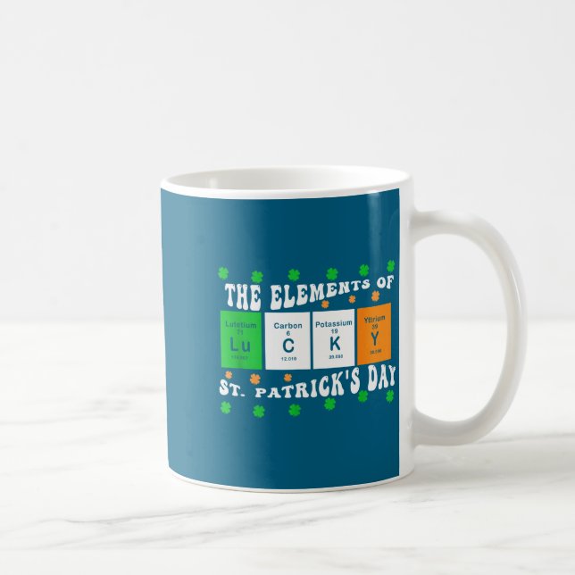 Patrick's Day Lustige Elemente des Glücks Perioden Kaffeetasse (Rechts)