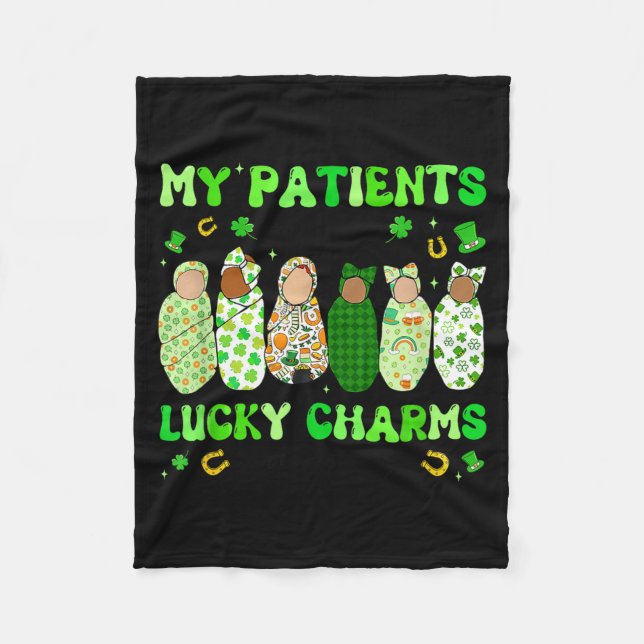 Patrick's Day Nurse My Patients Are My Lucky Nicu  Fleecedecke (Vorderseite)