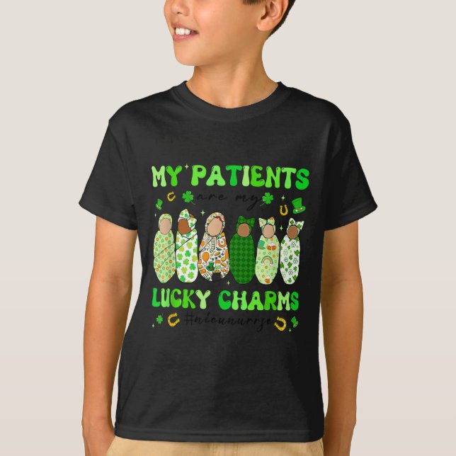 Patrick's Day Nurse My Patients Are My Lucky Nicu  T-Shirt (Vorderseite)