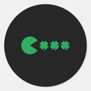 Patricks Day Videospiel Clover Funny Boys Girls Ki Runder Aufkleber