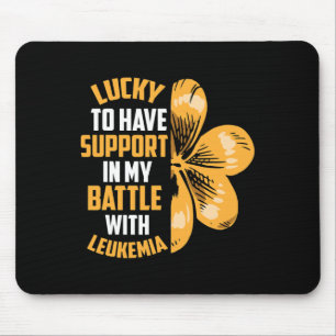 Patricks Day Vierblättriges Kleeblatt Leukemia Awa Mousepad